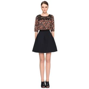 Essentiel Antwerp Hetout High waisted Skirt Black neoprene circle skirt